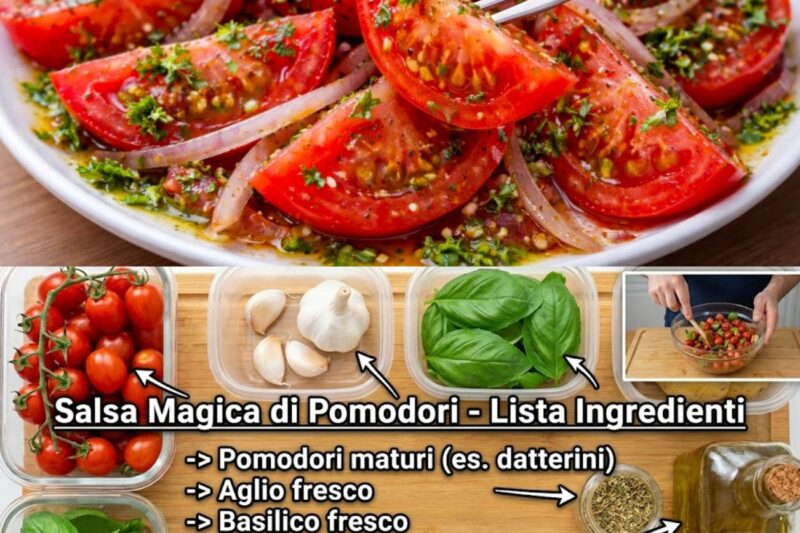 Il miglior antipasto di pomodoro di sempre! Un’insalata magica, facile e veloce da preparare.