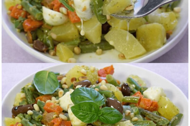 E’ iniziato il periodo delle mie insalate estive, questa è quella che preferisco di più: buona, leggera e fresca. Mangio solo questa e sto a posto!