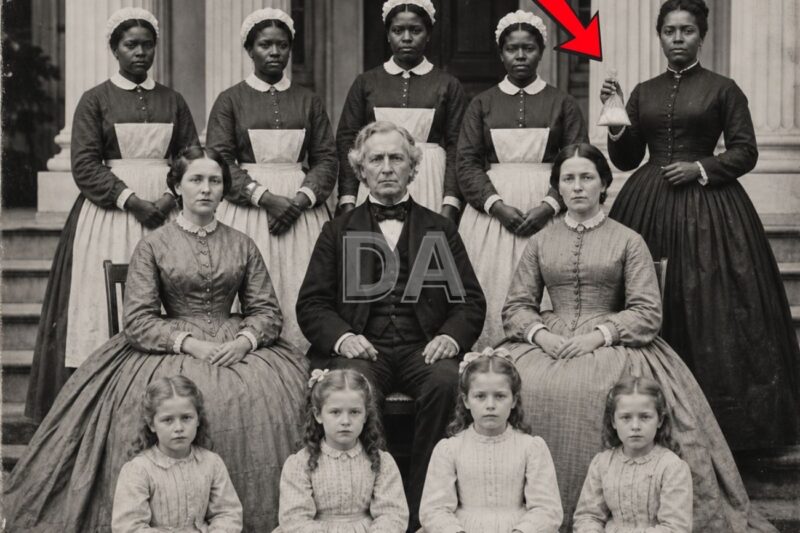 Questo ritratto di una piantagione del 1859 sembra pacifico, finché non si vede cosa si cela nella mano dello schiavo.