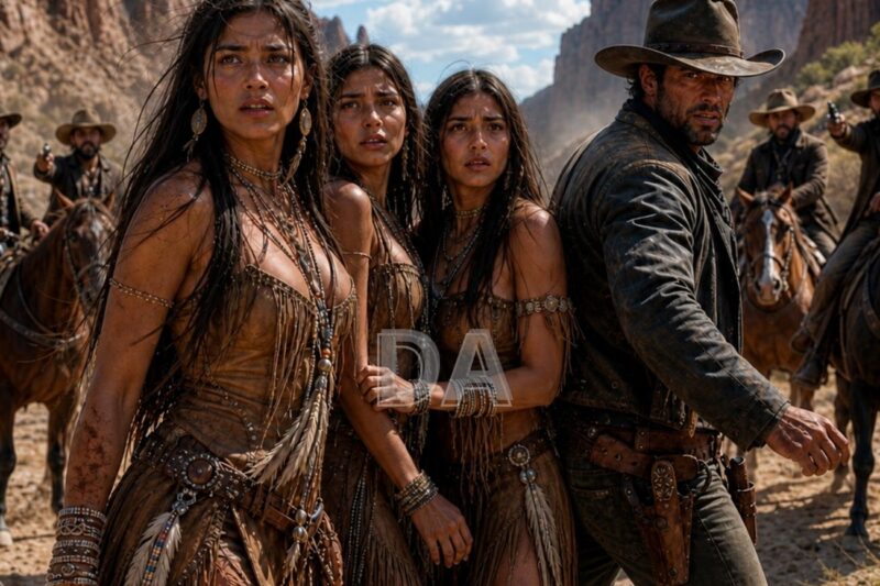 Un cowboy trovò tre donne Apache intrappolate nel canyon e le portò al suo ranch.