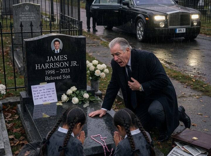 Un milliardaire découvre des jumelles en prière sur la tombe de son fils — La raison le bouleverse…