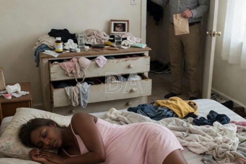 La nuit où je suis rentré plus tôt que prévu d’un voyage d’affaires et où j’ai trouvé ma femme enceinte allongée dans le noir, sa chemise de nuit rose à l’envers et les draps marqués de grandes taches d’humidité, un frisson glacial m’a parcouru la poitrine avant même que je comprenne ce que je voyais.