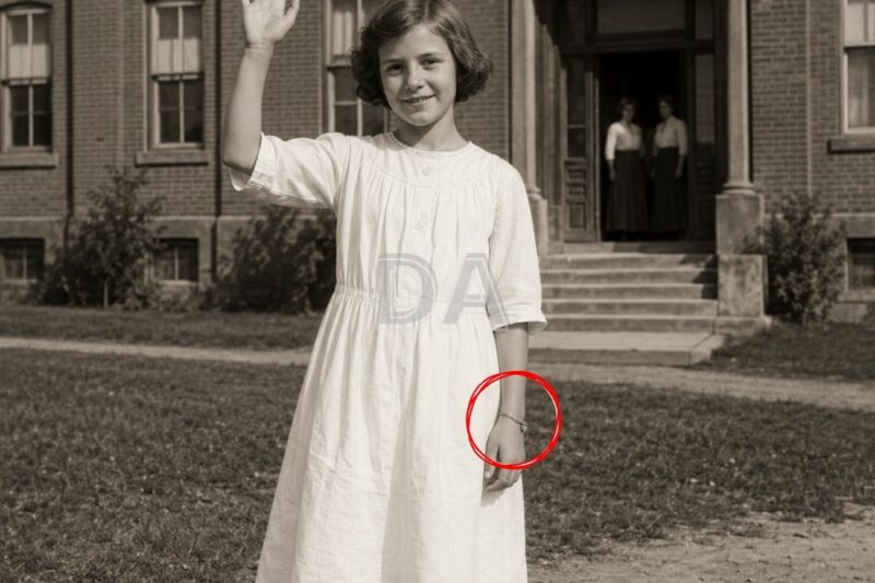 Questa foto del 1909 di una ragazza che saluta sembrava innocente, finché il restauro non ha rivelato la verità.