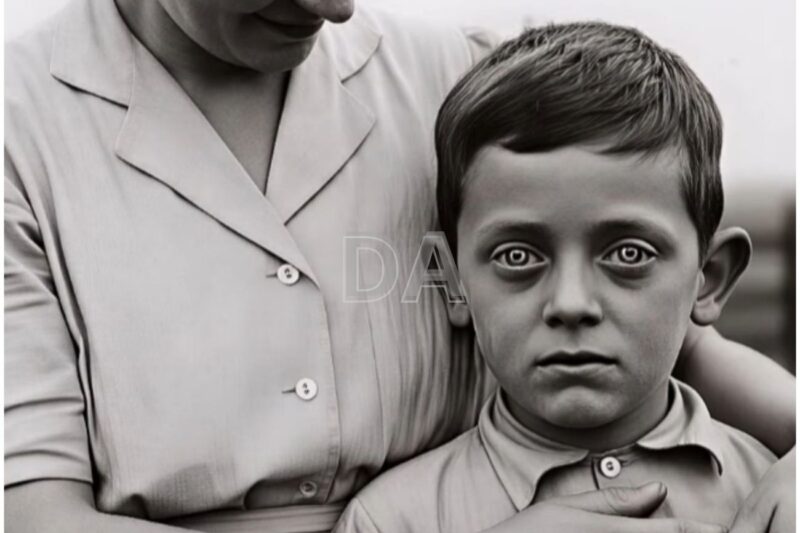 Una donna abbraccia suo figlio nel 1931, ma ingrandendo il volto del ragazzo, qualcosa non quadra.