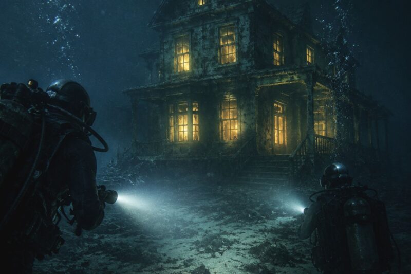 Nous avons trouvé une maison au fond de l’océan. Les lumières étaient allumées.