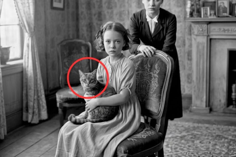 Questa foto del 1908 di una ragazza con il suo gatto sembrava carina, finché i restauratori non hanno visto cosa nascondeva nella mano.