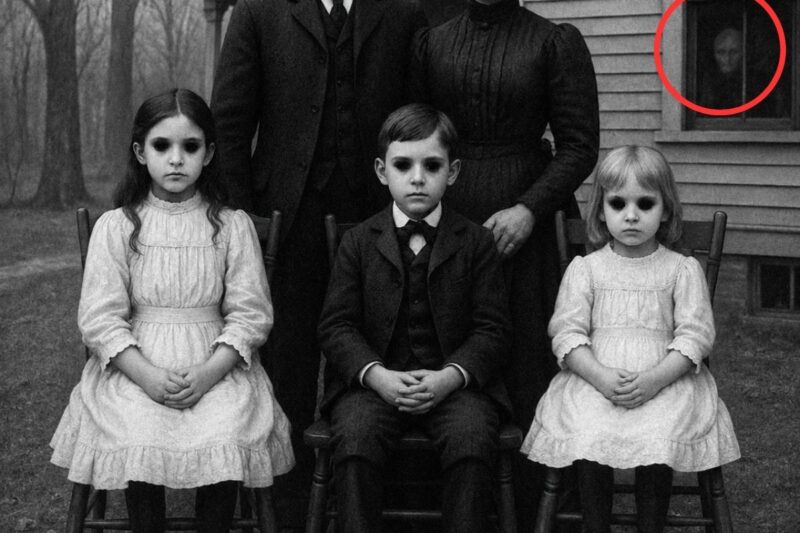 Questo ritratto del 1902 sembra sereno, finché non si notano gli occhi dei tre bambini.