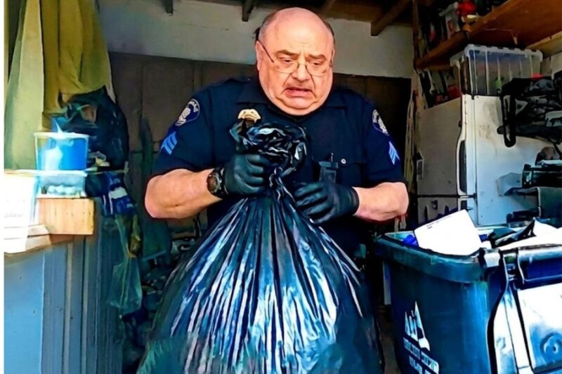 Gli agenti si accorgono che c’è un cadavere nel bidone della spazzatura di una famiglia.