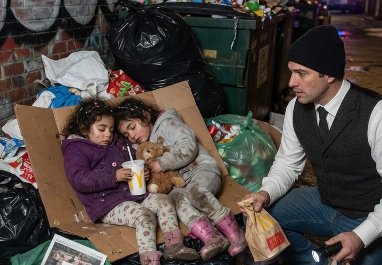 Un père célibataire trouve des jumelles endormies sur des ordures la veille de Noël : la vérité l’a brisé