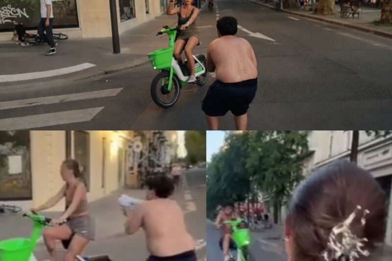 Des racailles piègent et volent le vélo d’une française en plein Paris !