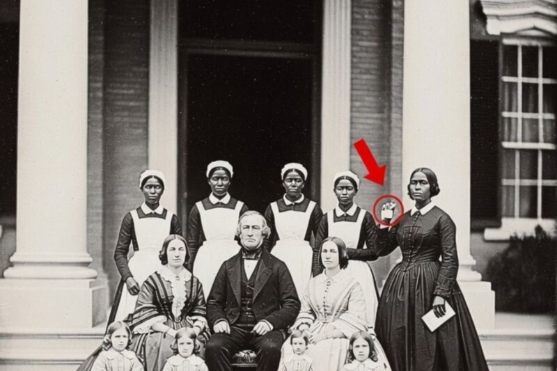 Ce portrait de plantation de 1859 semble paisible, jusqu’à ce que l’on découvre ce qui se cache dans la main de l’esclave.