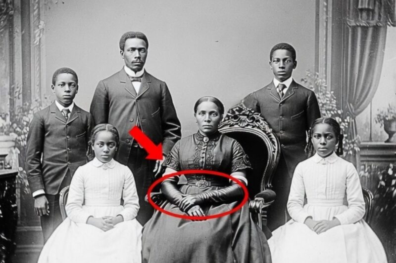 Ce n’était qu’un portrait de famille, mais le gant de la femme dissimulait un terrible secret.