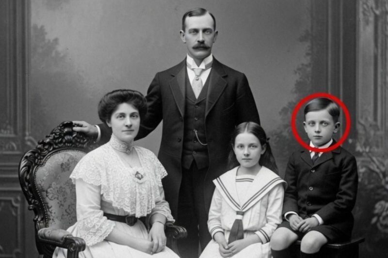 Ce portrait de famille de 1904 est calme — jusqu’à ce que le visage de l’enfant révèle quelque chose d’étrange.