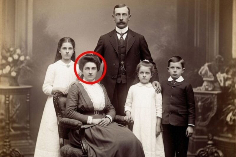 Une famille pose en 1902 — Lorsque des experts agrandissent le visage de la mère, ils restent sans voix.