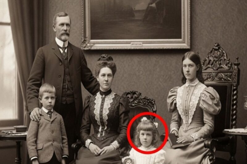 Cette photo de famille de 1898 semble banale — jusqu’à ce qu’on remarque la main sur l’épaule.