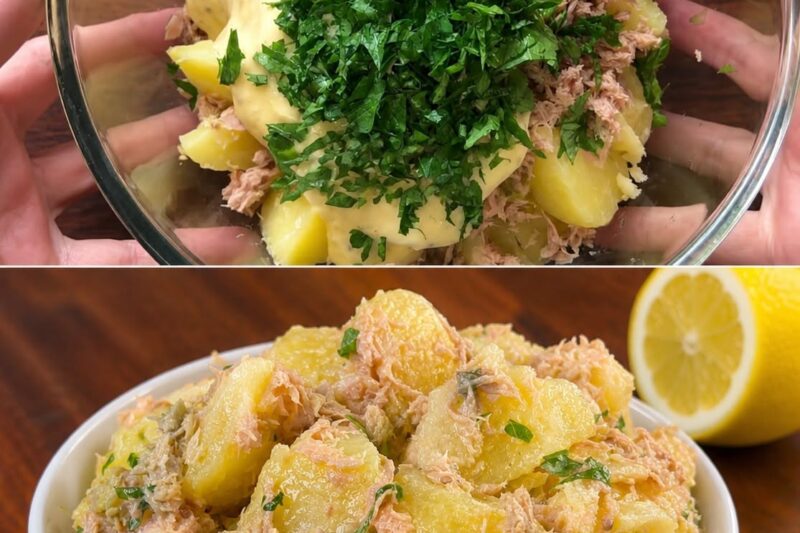 Hier soir, j’ai opté pour un dîner léger et j’ai dormi comme un ange avec cette délicieuse salade de pommes de terre et de thon : voici comment je l’ai préparée !