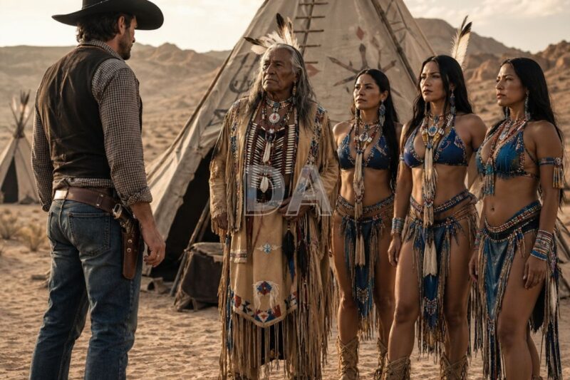 Nel cuore del ranch, un capo Apache rinchiuse un povero cowboy con tre sorelle enormi e lo condannò: “Da oggi saranno le tue donne”, ignaro che all’alba tutto il deserto avrebbe parlato della sua vendetta.