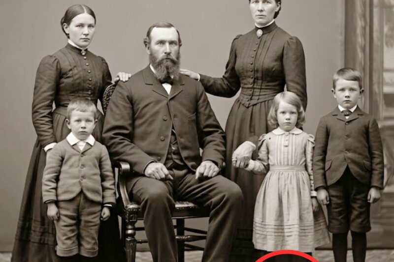 Ritrovato un ritratto di famiglia del 1892: gli storici sono sconvolti dallo strano oggetto accanto alla sedia.