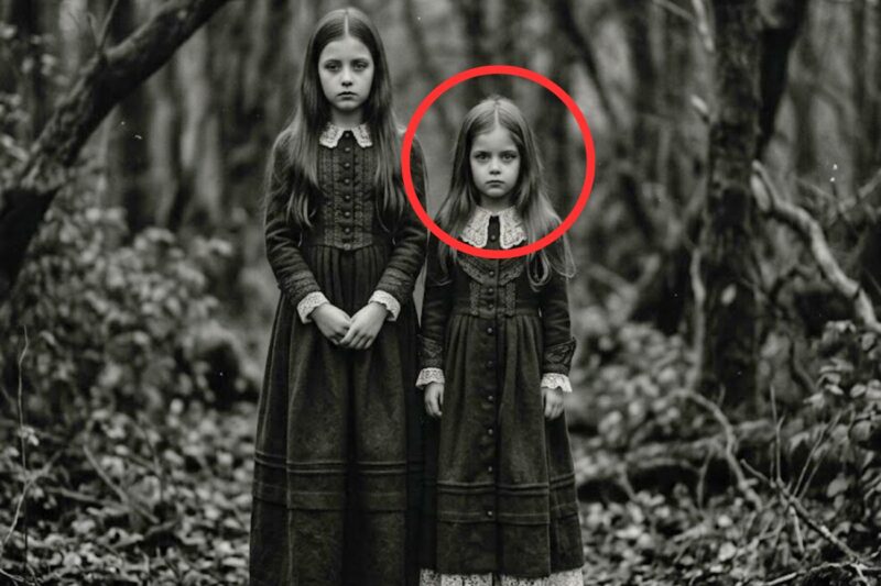 I restauratori ingrandiscono una foto del 1901 che ritrae due ragazze: ciò che hanno scoperto è terrificante.