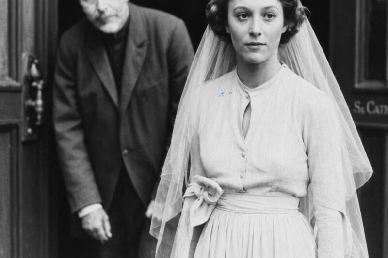 Nel 1912, una sposa posa davanti alla chiesa, finché il riflesso del prete non rivela un volto sconosciuto.