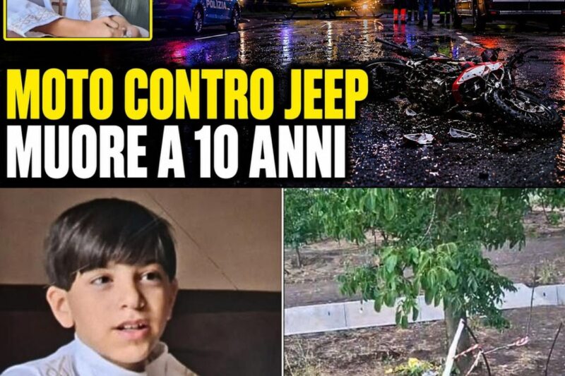 DRAMMA CON LA MINIMOTO: CRISTIAN MUORE A 10 ANNI TRAVOLTO DA UN AUTO SOTTO GLI OCCHI DEL PAPA’