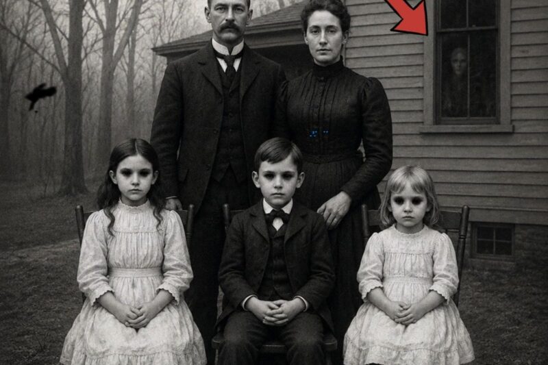 Questo ritratto del 1902 sembra sereno, finché non si notano gli occhi dei tre bambini.