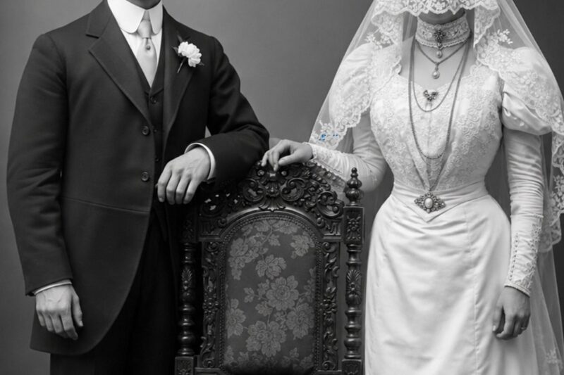 “Un ritratto del 1904 riemerge – e gli storici impallidiscono ingrandendo l’immagine della sposa”