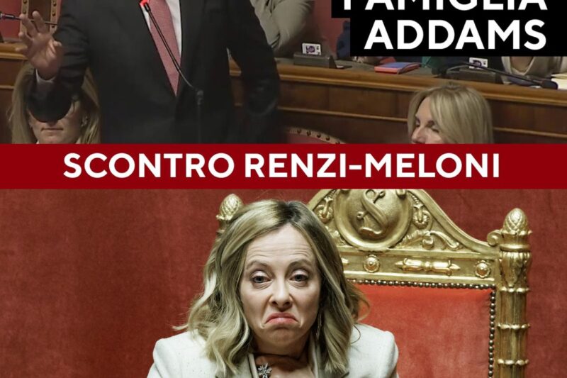 Scontro Renzi-Meloni: “Governo come la famiglia Addams”. La premier: “Da opposizioni solo insulti”