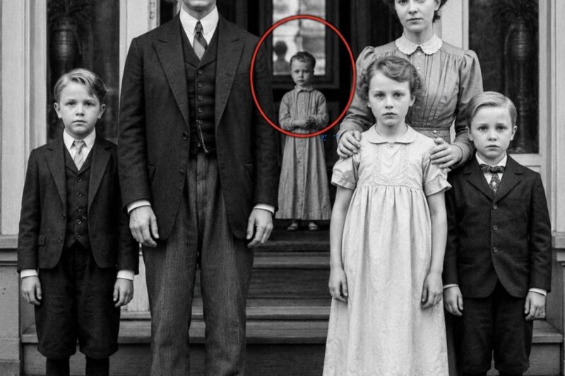 Nel 1901, il ritratto sembrava ordinario, finché lo sguardo del bambino sullo sfondo non rivelò un macabro segreto.
