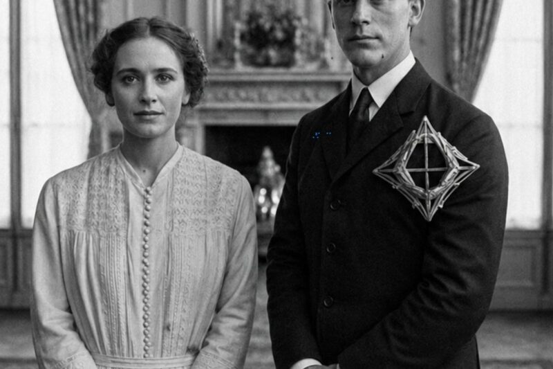 Nel 1903, una foto di matrimonio sembrava innocente, finché il simbolo sul risvolto della giacca dello sposo non ha scioccato gli storici.
