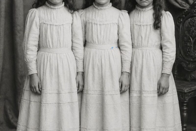 Ritratto di tre sorelle del 1902… ma il censimento elenca solo due figlie.