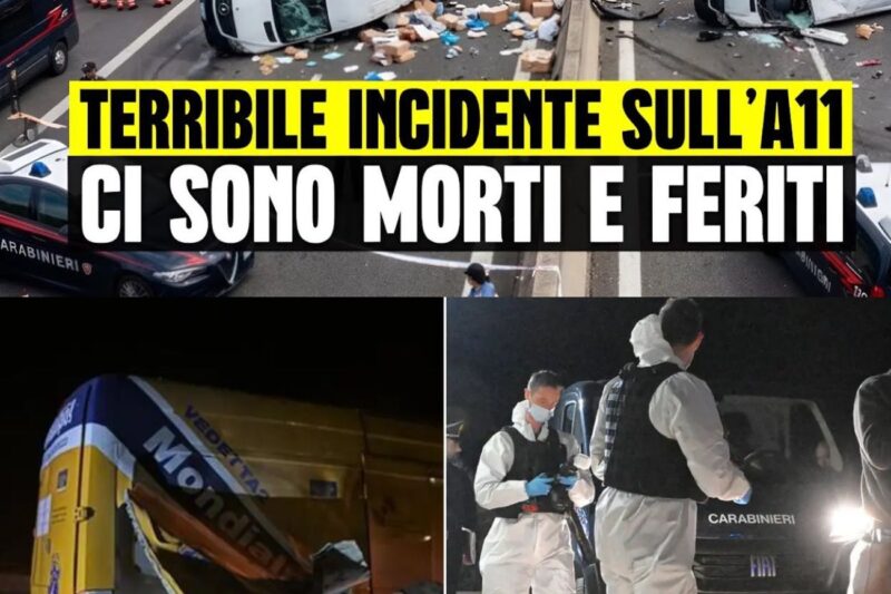 Tragedia sulla A11: scontro tra due furgoni, un morto e un ferito grave