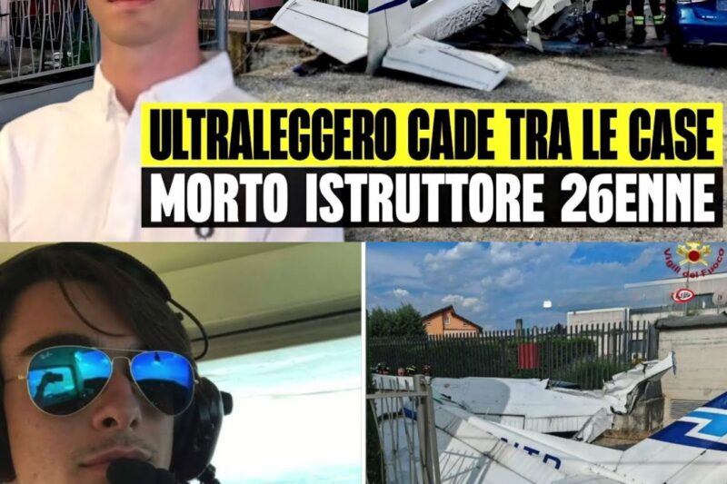 Tragedia a Valbrembo: ultraleggero si schianta tra le case, muore istruttore di 26 anni