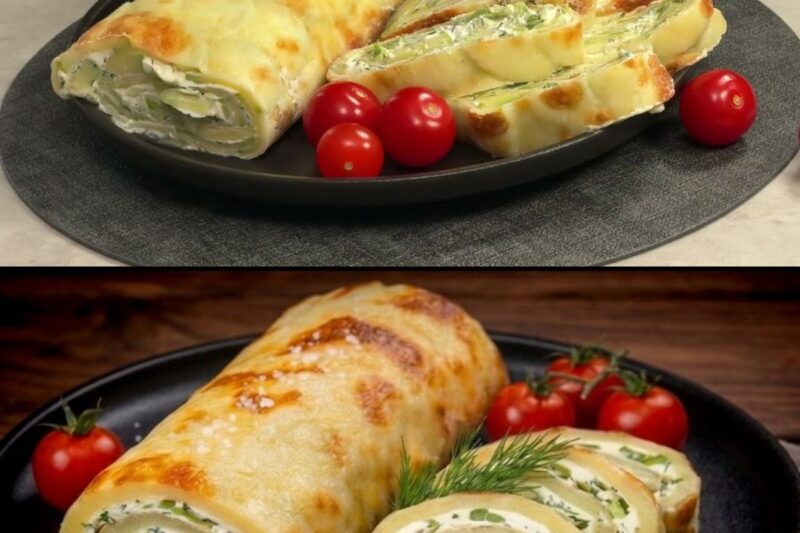 Crispy Zucchini Crepes With Filling! Easy Zucchini Recipe